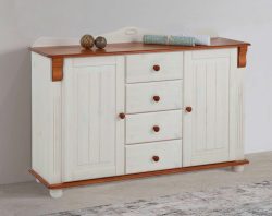 Home affaire Kommode »Sideboard, Anrichte, mit 3 Schubladen, 2 Türen«, aus massiver Kiefer, Breite 130 cm