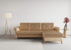 sit&more Ecksofa »Göteborg«, inklusive Sitztiefenverstellung und Federkern, wahlweise mit Bettfunktion und Bettkasten