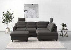sit&more Ecksofa »Farö«, inklusive Federkern, mit wengefarbenen Füssen, wahlweise mit Bettfunktion und Bettkasten