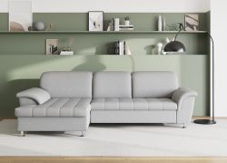 DOMO collection Ecksofa »Franzi«, wahlweise mit Bettfunktion, Bettkasten und Kopfteilverstellung, frei im Raum stellbar
