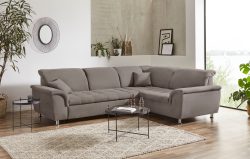 DOMO collection Ecksofa »Franzi«, wahlweise mit Kopfteilverstellung (dann Breite: 275 cm), optional mit Bettfunktion, inklusive Zierkissen