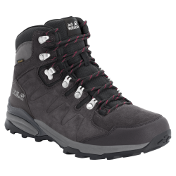 Jack Wolfskin Wasserdichte Frauen Wanderschuhe aus Leder Refugio Texapore Mid Women 37 grau dark steel / purple