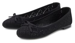 Lascana, LASCANA Ballerina, Freizeitschuh, Slipper, Halbschuh mit kleinen Cut-Outs VEGAN