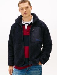 Tommy Hilfiger Sweatjacke »TEDDY FLEECE ZIP THROUGH« Übergangsjacke Herbstjacke Teddy Plüsch Soft Jacke