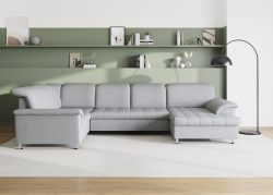 DOMO collection Wohnlandschaft »Franzi«, im XXL-Format, wahlweise mit Bettfunktion, Bettkasten und Kopfteilverstellung, frei im Raum stellbar