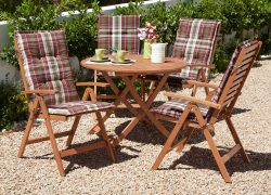 Gartenmöbelset »Borkum«, 9-tlg., 4 Klappsessel, Tisch Ø 100 cm, Eukalyptusholz