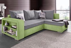 COLLECTION AB Ecksofa, mit Bettfunktion, Bettkasten und Regalarmteil, Ottomane links oder rechts montierbar, wahlweise mit Federkern, frei im Raum stellbar