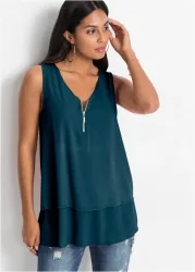 bonprix Top mit Zipperpetrol 36Damen