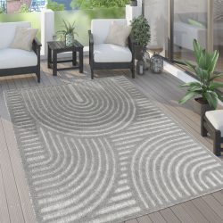 Paco Home Teppich »Livorno 674«, rechteckig, Uni Farben, moderner Hoch-Tief-Effekt, Scandi-Look, Outdoor geeignet