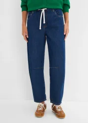 bonprix Barrel-Jeans Mid Waist croppedblau 42Damen