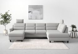 sit&more Wohnlandschaft »Farö«, inklusive Federkern, mit wengefarbenen Füssen, wahlweise mit Bettfunktion und Bettkasten