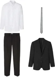 bonprix Anzug mit Hemd und Krawatte (4tlg. Set)schwarz 50Herren
