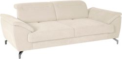 sit&more 2,5-Sitzer, 12 cm Fusshöhe, inklusive Sitztiefenverstellung, wahlweise Kopfteilverstellung, wahlweise in 2 unterschiedlichen Fussfarben