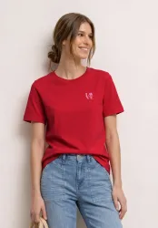 STREET ONE Kurzarmshirt Sommershirt mit Rundhals und Printdetail