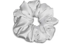 VBEAUTY - Premium Seiden Scrunchie - Silber, One Size