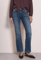 Mid Waist Bootcut Jeans im Slim Fit