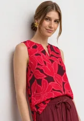 STREET ONE Shirttop Sommertop mit Strukturmix und Print