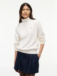 Tommy Jeans Rollkragenpullover - Off White M Damen