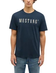 Mustang - T-Shirt  1er Pack Bequem sitzend-Style Austin, für Herren, Nachtblau, Größe S