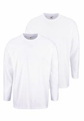 Fruit of the Loom Langarmshirt Packung, 2 Stk. aus reiner Baumwolle, 2-er Pack