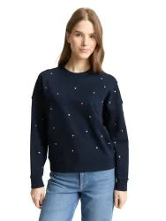 TOM TAILOR Denim Sweatshirt, mit All-Over Print