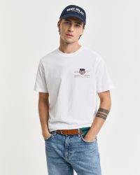 Gant - T-Shirt  Bequem sitzend-Regular Archive Shield EMB, für Herren, Weiss, Größe 3XL