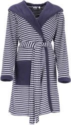 Esprit - Striped Hoody Bademantel, für Damen, Blau Denim Dunkel, Größe XS