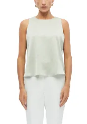 s.Oliver BLACK LABEL Blusentop Sommerbluse / Ärmellos mit feiner glänzender Struktur