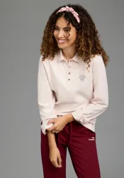 KangaROOS Poloshirt aus Jersey, mit Drucke, körpernahe Passform, Langarm