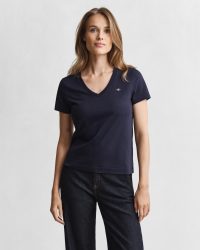 Gant - T-Shirt, für Damen, Dunkelblau, Größe M