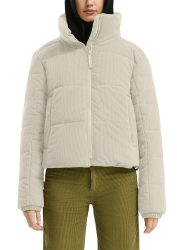 QS Steppjacke ohne Kapuze kurz, aus Cord und mit Stehkragen