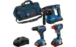 Bosch Professional, Unsere Neuheiten, Bosch 3Tool Kit GSR 18V-55+ GDX 18V-200+ GBH 18V-22+ 3 x 4.0Ah (PC)+ GAL 1880CV (C), Produkte & Wohnen
