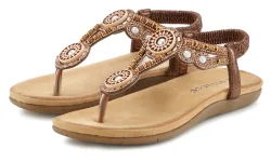 Vivance Zehentrenner Sandale, Sommerschuh, Pantolette mit Perlen und Steinchen VEGAN