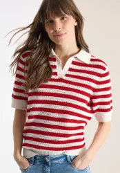 Kurzarm Poloshirt in Crochet