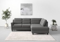 sit&more Ecksofa »Farö«, inklusive Federkern, mit wengefarbenen Füssen, wahlweise mit Bettfunktion und Bettkasten