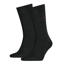 Tommy Hilfiger - Duopack, wadenlange Socken, für Herren, Anthrazit, Größe 43-46