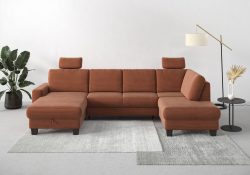 Home affaire Wohnlandschaft »Summer«, mit oder ohne Bettfunktion und Bettkasten, wengefarbene Holzfüsse