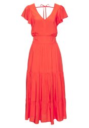 Vivance Midikleid Seitennahttaschen mit V-Ausschnitt, Sommerkleid aus Webware