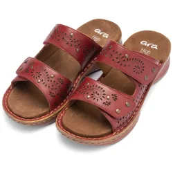 ARA Pantolette aus weichem Glattleder rot