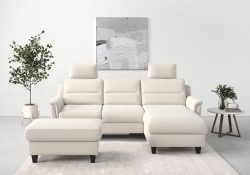sit&more Ecksofa »Farö«, inklusive Federkern, mit wengefarbenen Füssen, wahlweise mit Bettfunktion und Bettkasten