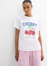 bonprix T-Shirt lässiger Schnitt, aus reiner Baumwolle, Kurzarm-Design