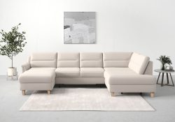 sit&more Wohnlandschaft »Farö«, inklusive Federkern, mit naturfarbenen Füssen, wahlweise mit Bettfunktion und Bettkasten