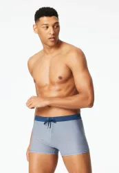 Schiesser Badehose Blau gemustert - Aqua für Herren, Größe XXL, 82 % Polyamid, 18 % Elasthan