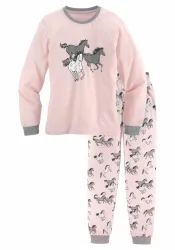 petite fleur Pyjama 1 Stück, 2 tlg. Schlafanzug in langer Form mit Pferde Print