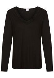 Lascana - Shirt, langarm, für Damen, Schwarz, Größe 44-46