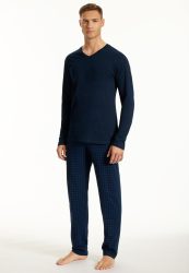 Uncover by Schiesser - Pyjama Homewear Bequem sitzend, für Herren, Blau, Größe XL