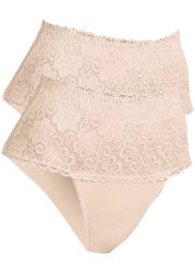 bonprix Shapingslip Packung, 2 Stk. mit Spitze, mit Netzfutter, eng anliegende Passform, 2er Pack