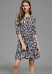 Laura Scott Jerseykleid femininer Stil, taillierte Passform, mit Volant am Kleidersaum