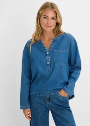 bonprix Jeansbluse-Tunikablau 52Damen
