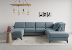 sit&more Wohnlandschaft »Sinatra«, optional mit Kopfteilverstellung und Armteilfunktion oder mit Kopfteilverstellung, Armteilfunktion, Bettfunktion und Stauraum, mattschwarze Metallfüsse